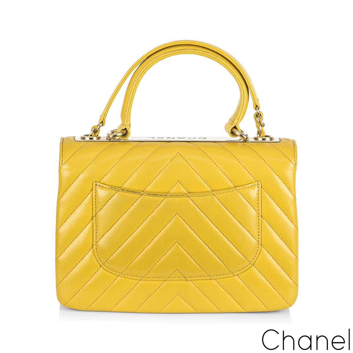 CHANEL Chevron Quilted Small Trendy CC Flap Dual Handle Lambskin